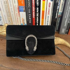 Black Velvet Dionysus leather super mini bag